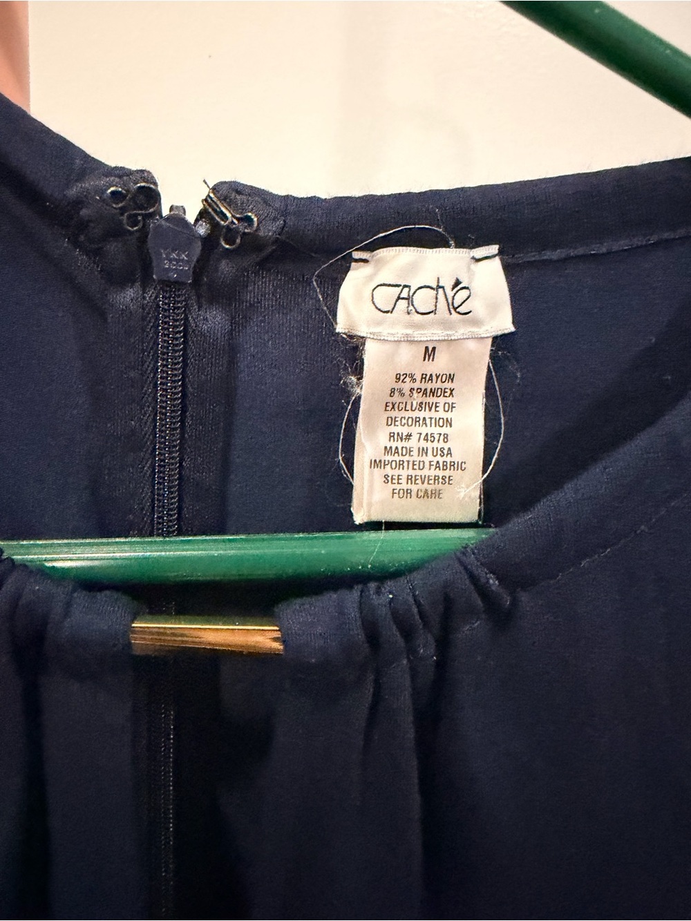 Navy Draped Women’s Skirt with Gold Accent - Picture 3 of 3